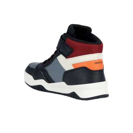 Geox Παιδικά Sneakers High Cut J Perth Boy Μαύρο/Πορτοκαλί